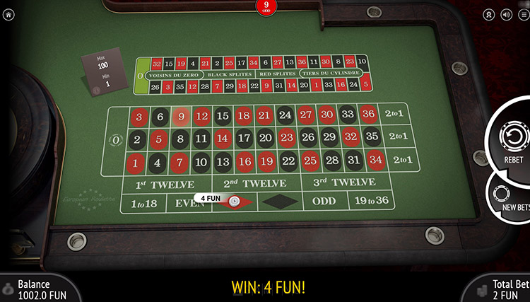 European roulette interface