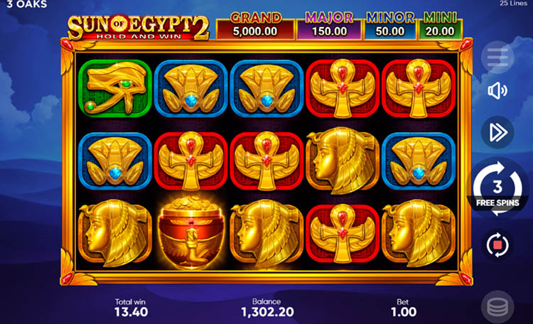 Initially 8 free spins are given. Repeated appearance of scatters extends the bonus for another 8 freespins.